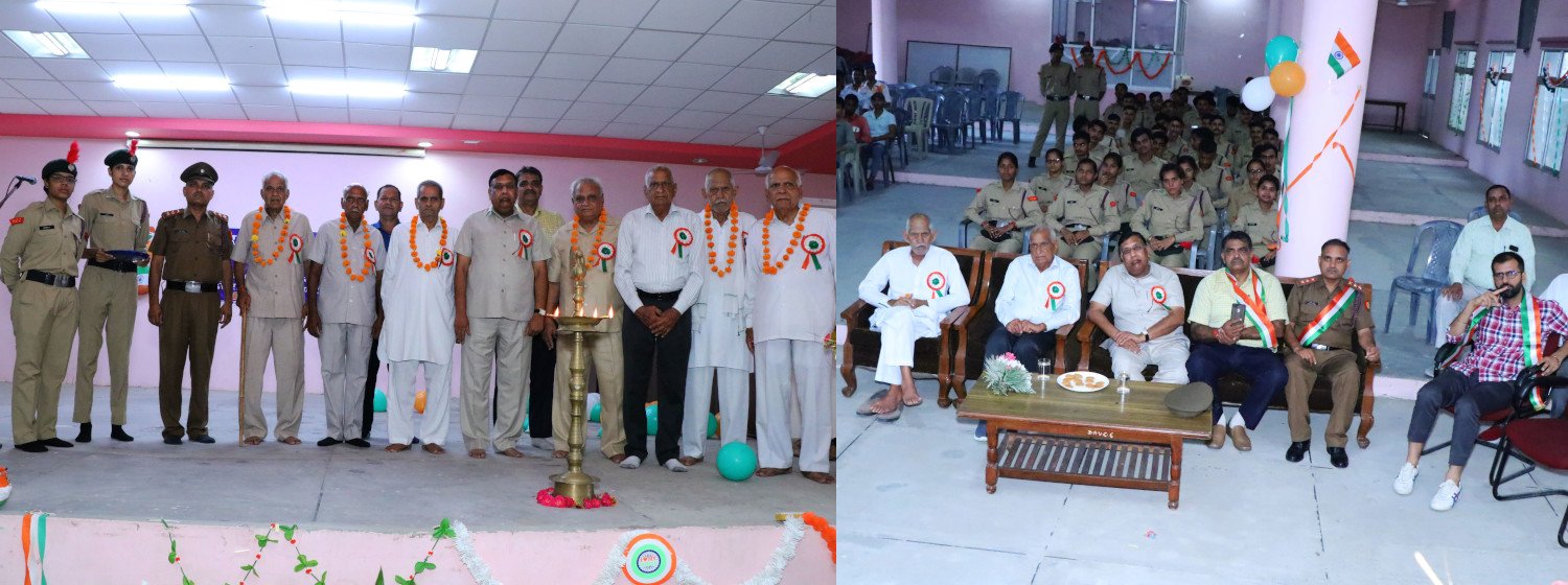 College event with dignitaries on stage